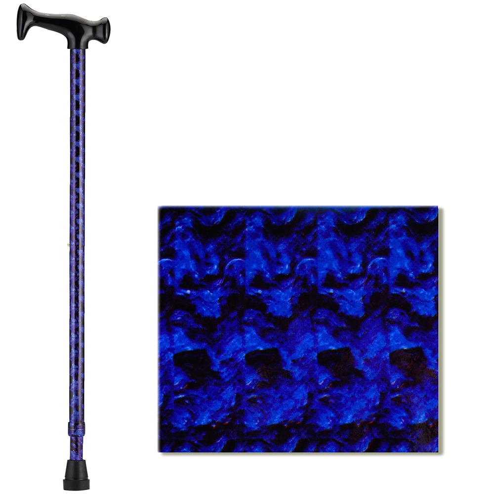 Cane T-Grip Black and Blue with Swatch